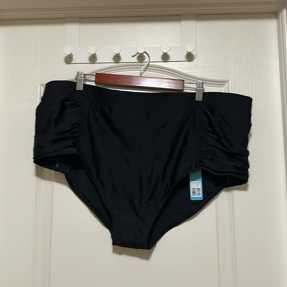 NWT Black Bikini Bottom with Rushing